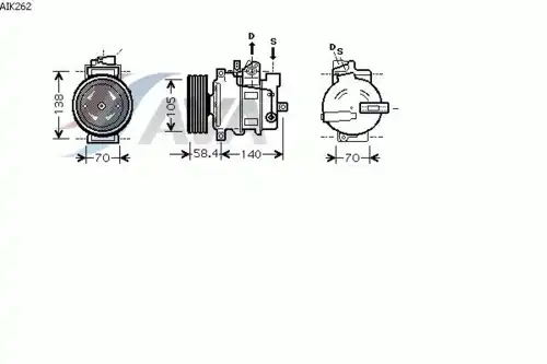компрессор кондиционера!\ Audi A4 8E2/B6 00-04 AIK262 AVA