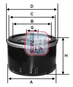 Фильтр масляный SOFIMA S3265R Hyundai