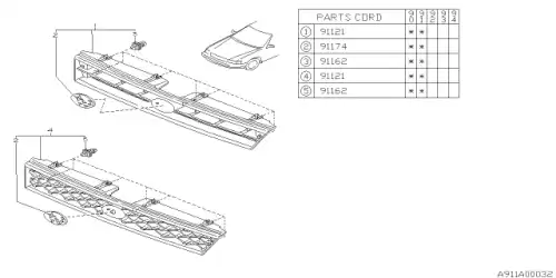 Решетка радиатора SUBARU 91065AA000