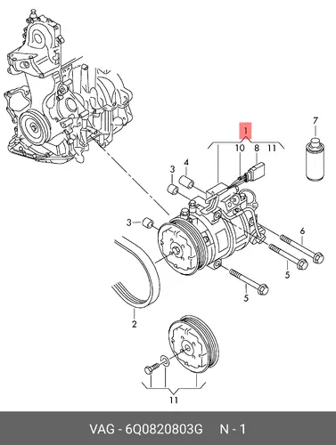 компрессор 6Q0820803G VAG