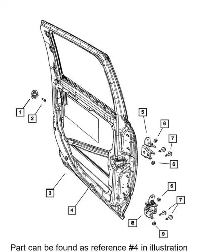 REAR DOOR OUTER REPAIR 68564371AA CHRYSLER