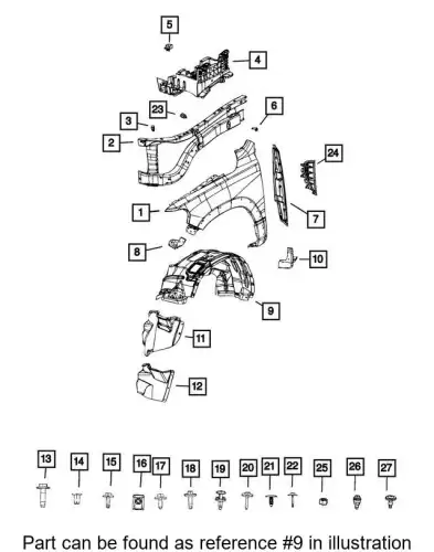 Подкрылок CHRYSLER 68443448AD