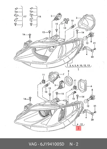 Фара противотуманная VAG 6J1941005D