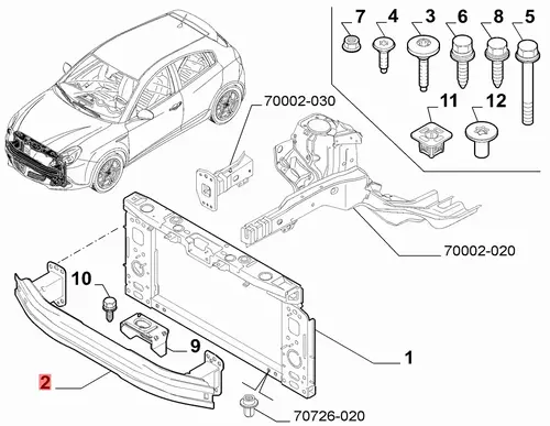 Усилитель бампера CHRYSLER 51805761
