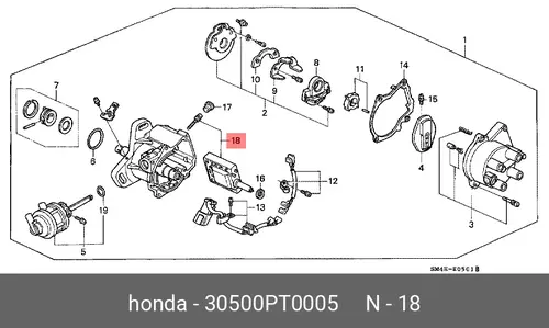Катушка зажигания HONDA 30500PT0005