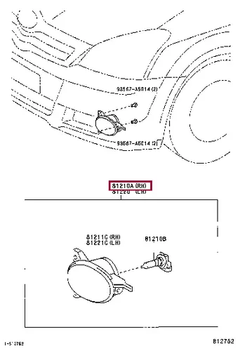 Фара противотуманная DAIHATSU 81210-0F020