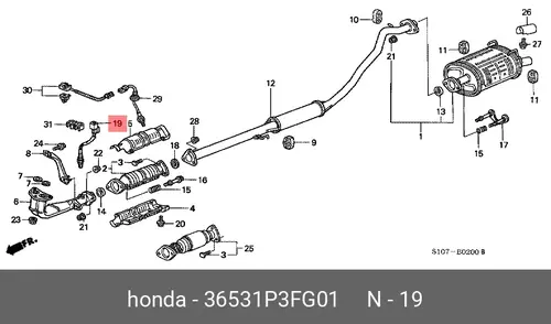 лямбда-зонд универсальный 36531P3FG01 HONDA