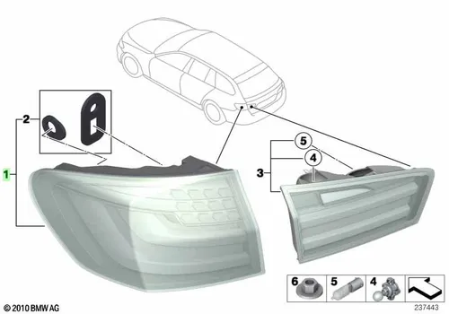 Фонарь задний BMW 63 21 7 203 233