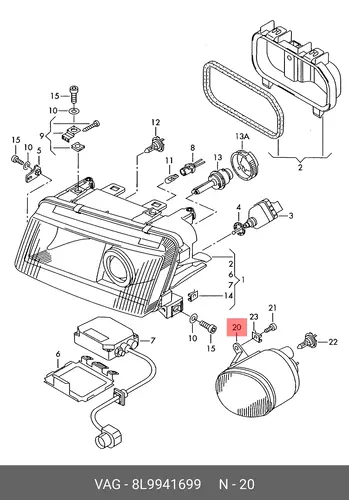 Фара противотуманная VAG 8L9941699
