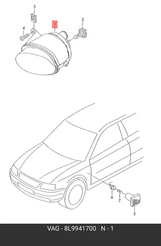 Фара противотуманная VAG 8L9941700