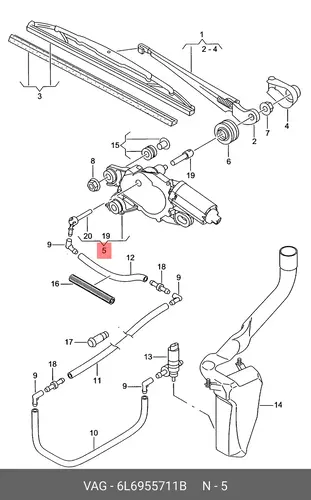 Двигатель стеклоочистителя 6L6955711B VAG