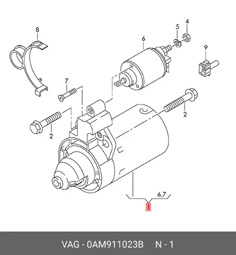 Стартер VAG 0AM911023B