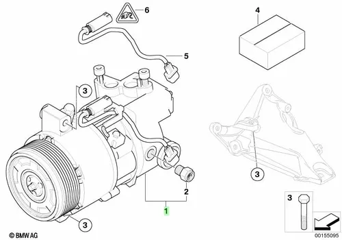 RP компрессор кондиционера ! \BMW 1' E87, 3' E90, E91 64 52 6 987 766