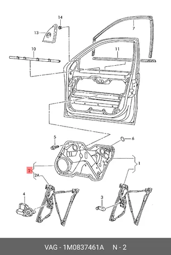Стеклоподъемник  VAG 1M0837461A