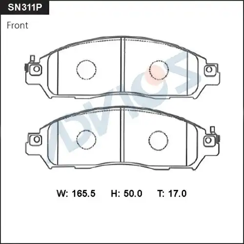 Тормозные колодки дисковые ADVICS SN311P