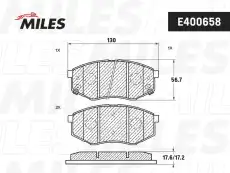 Тормозные колодки дисковые передняя ось MILES E400658