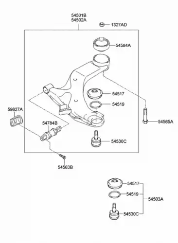 рычаг левый Mits 545002D001 HYUNDAI