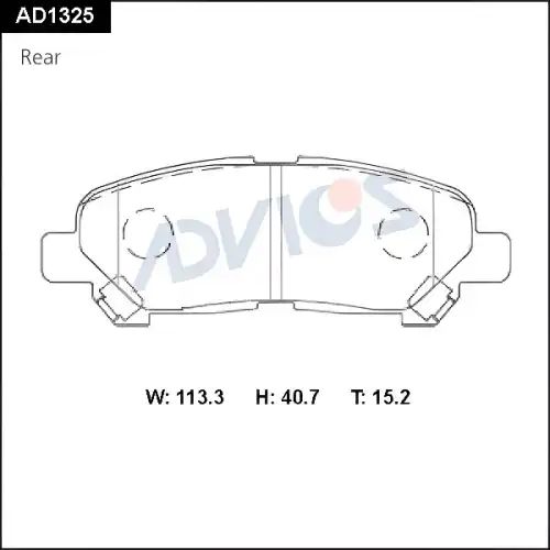 Тормозные колодки дисковые ADVICS AD1325