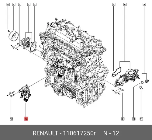 BOITIER VANNE THER 110617250R RENAULT