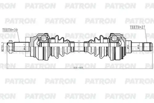 Вал приводной в сборе PATRON PDS0599