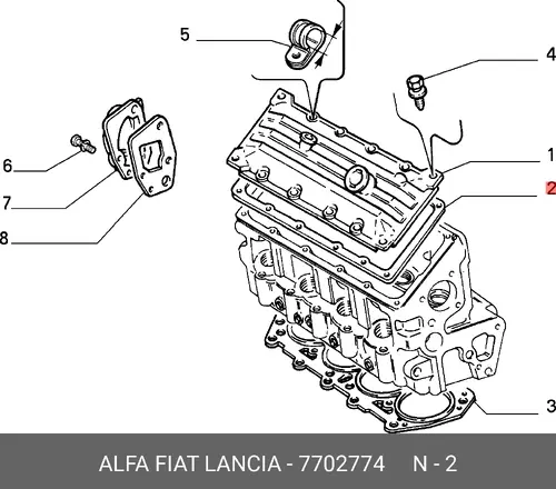 Прокладка клапанной крышки LANCIA 7702774