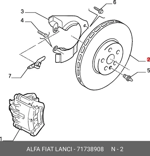 Тормозной диск LANCIA 71738908