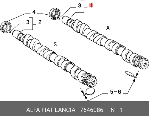 Распредвал LANCIA 7646086