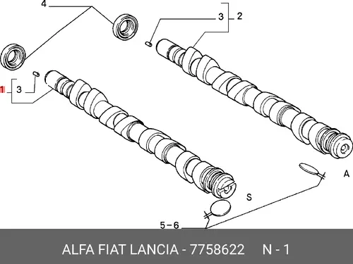 Распредвал LANCIA 7758622