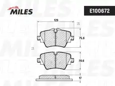 Тормозные колодки дисковые передняя ось MILES E100672