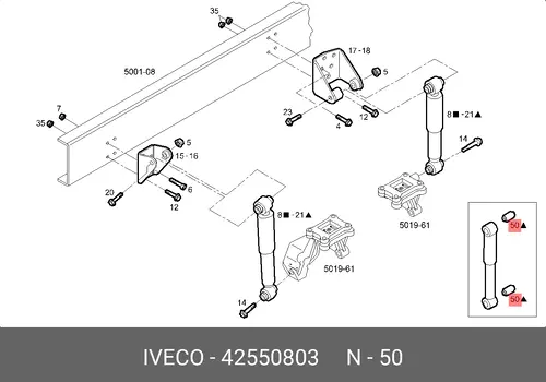 сайлентблок амортизатора!\IVECO 42550803