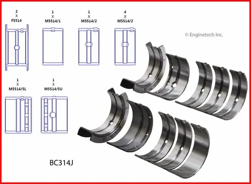 Main Bearing Set BC314J ENGINETECH