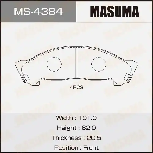 Тормозные колодки дисковые MASUMA 8970784094