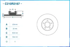 Тормозной диск CWORKS C210R2167