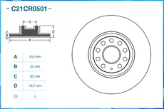 Тормозной диск CWORKS C21CR0501
