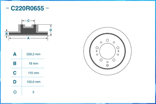 Тормозной диск CWORKS C220R0655
