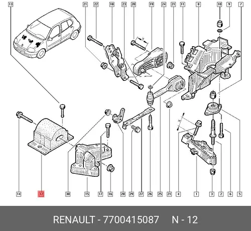 Подушка крепления двигателя RENAULT 7700415087