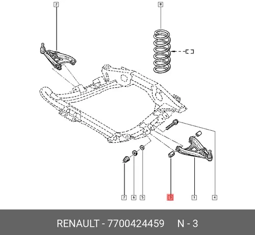САЙЛЕНТБЛОК 7700424459 RENAULT