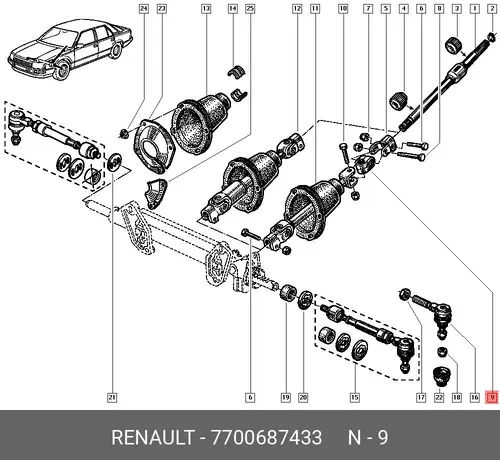 муфта рулевого вала Ren 7700687433 RENAULT