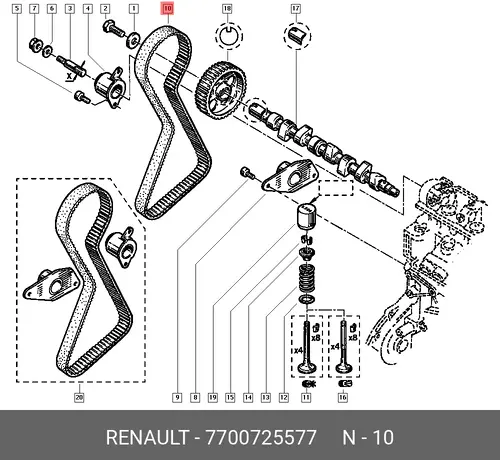 Ремень ГРМ 7700725577 RENAULT