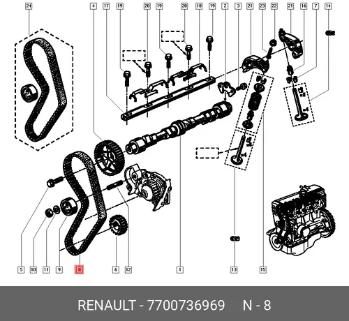 Ремень привода грм 7700736969 RENAULT
