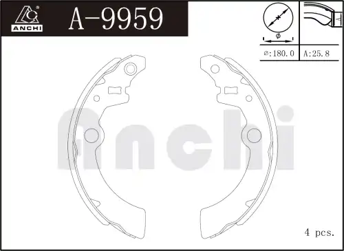 Тормозные колодки барабанные ANCHI A9959