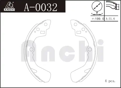 Тормозные колодки дисковые ANCHI A0032