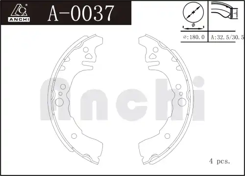Тормозные колодки барабанные ANCHI A0037