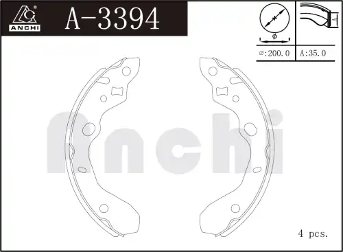 Тормозные колодки барабанные ANCHI A3394