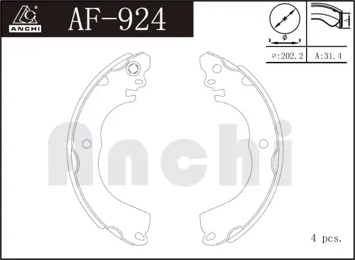 Тормозные колодки барабанные ANCHI AF924
