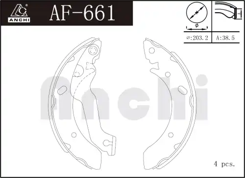Тормозные колодки барабанные ANCHI AF661