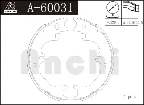 Тормозные колодки дисковые ANCHI A60031