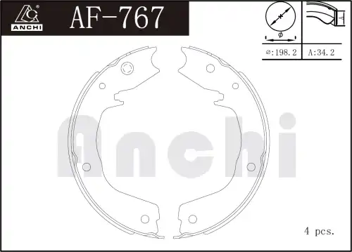 Тормозные колодки барабанные ANCHI AF767