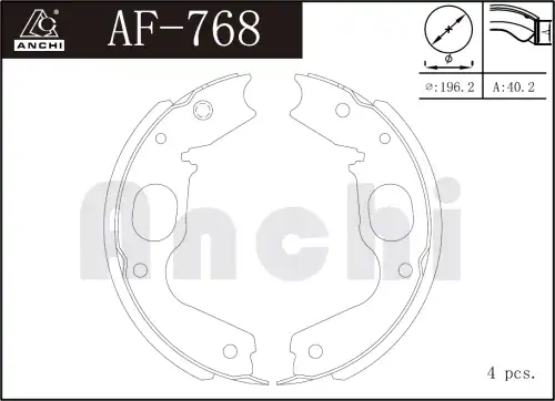 Тормозные колодки барабанные ANCHI AF768