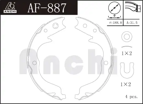Тормозные колодки дисковые ANCHI AF887